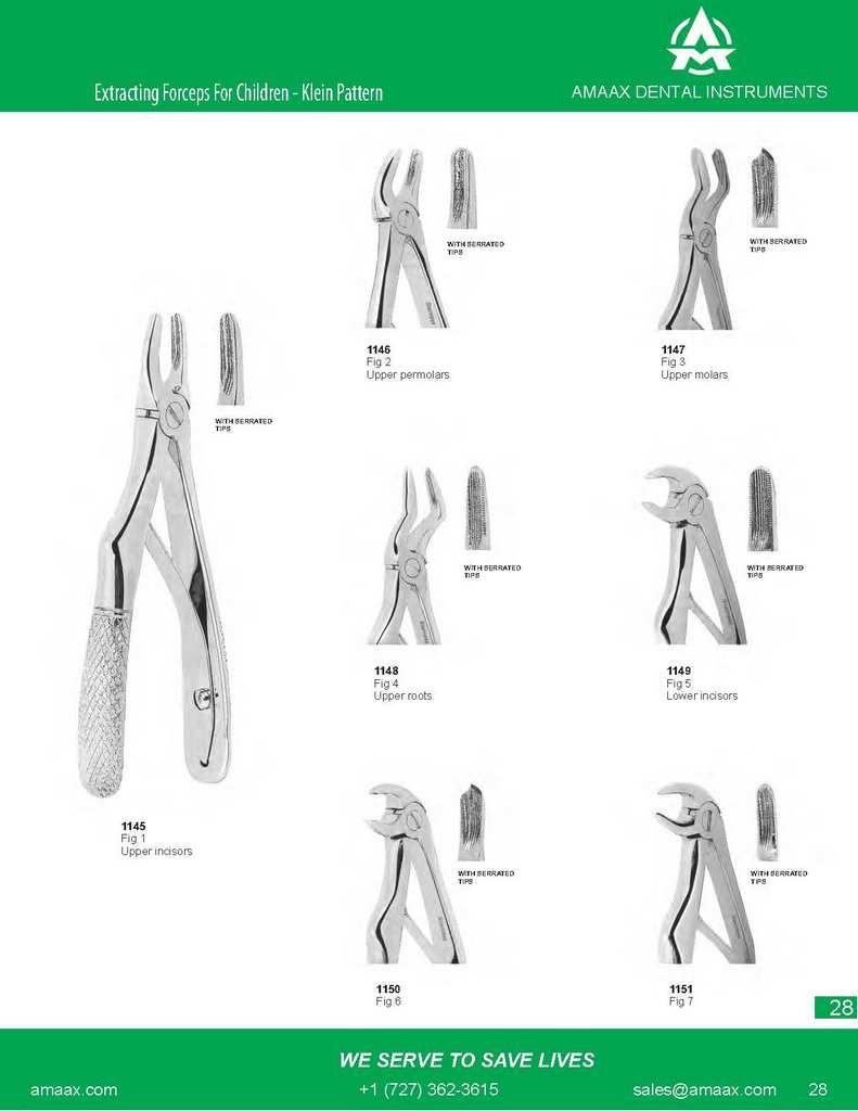 D028 Dental Extracting Forceps for children Klein upper premolars upper roots