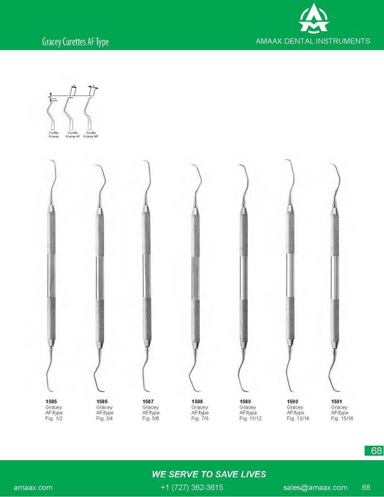 D068 Periodontia instruments gracey curettes AF type