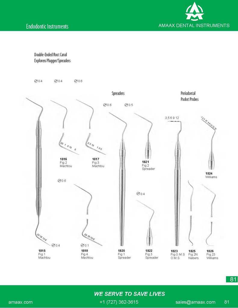 D081 Endodontic instruments double ended root canal explorer plugger spreader