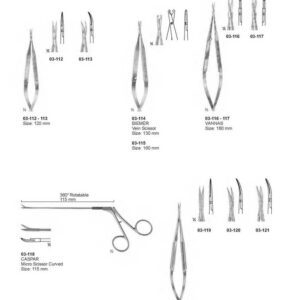 G023 Micro Scissors Spring Type Flat Handles Vannas Castroviejo Noyes Weckr