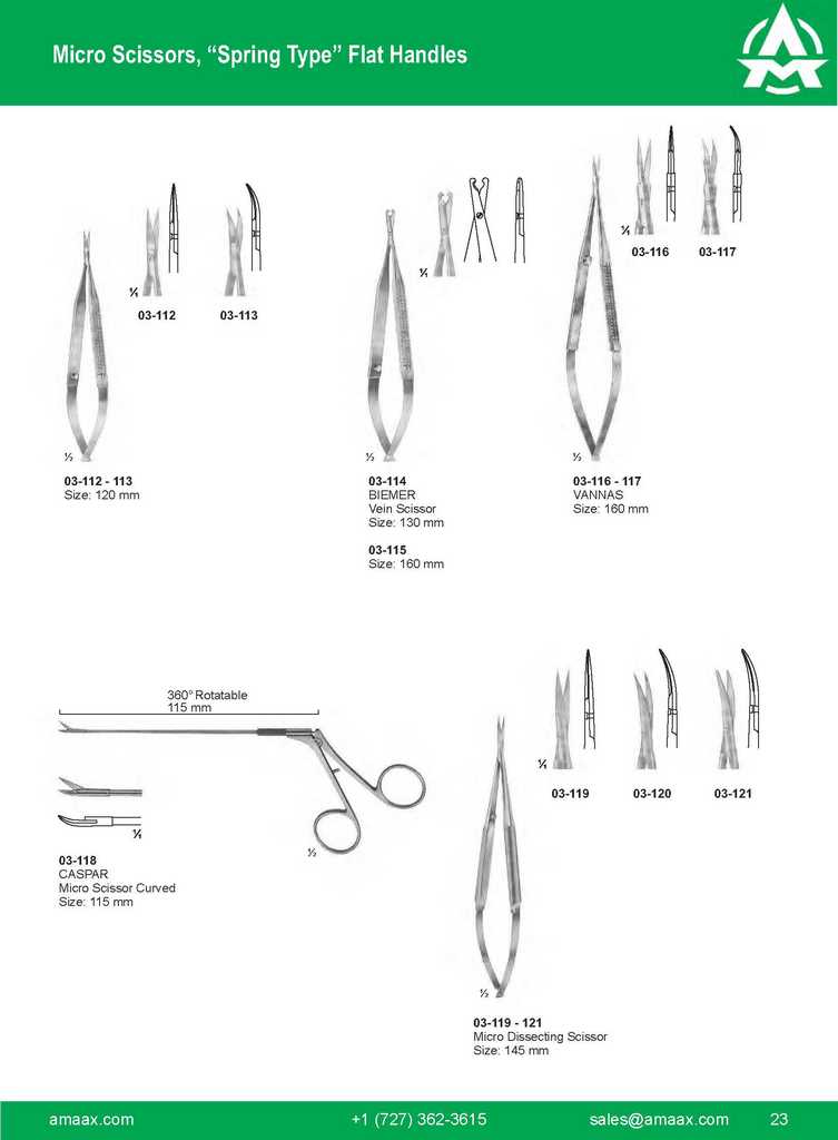 G023 Micro Scissors Spring Type Flat Handles Vannas Castroviejo Noyes Weckr