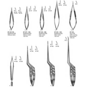 G095 Micro Needle Holders Round Handles Barraquer Muller Brock Yasargil