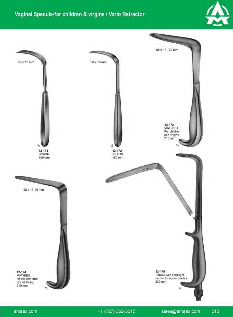 G210 Vaginal Specula Children Virgins Vario Retractor Braun Mathieu Handlewith Cold Light