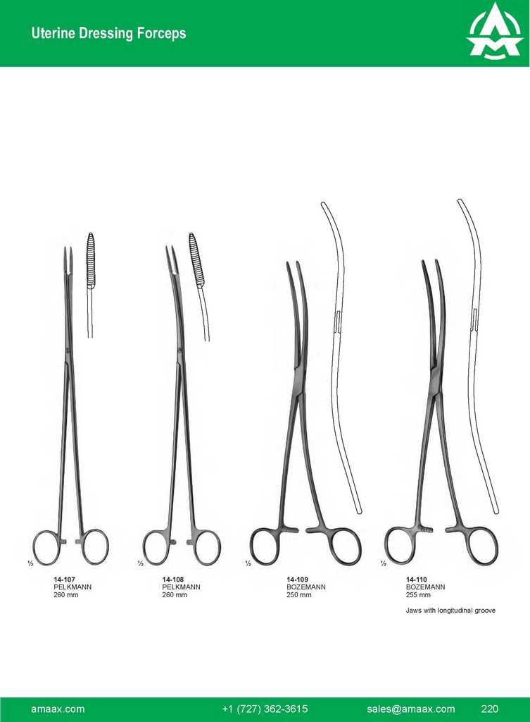 G220 Uterine Dressing Forceps Pelkmann Bozemann