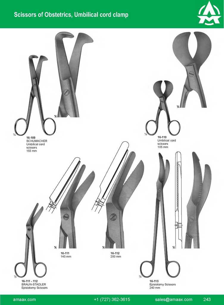 G243 Scissors Obstetrics Umbilical Cord Clamp Schumacher Umbilical Cord Epsiotomy Scissors Braun Stadler